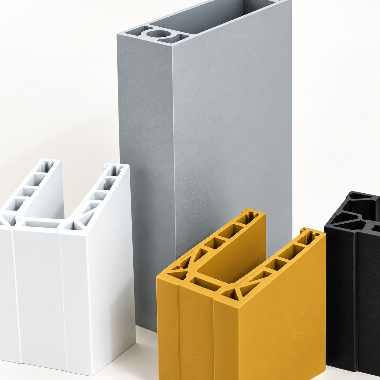 Powder coated profile samples